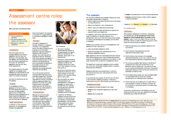(PDF) Assessment Centre Roles The Assessor