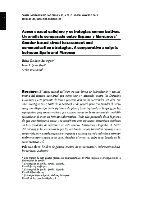 (PDF) Acoso sexual callejero y estrategias comunicativas