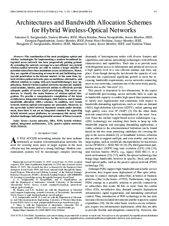 (PDF) Architectures and Bandwidth Allocation Schemes for Hybrid ...