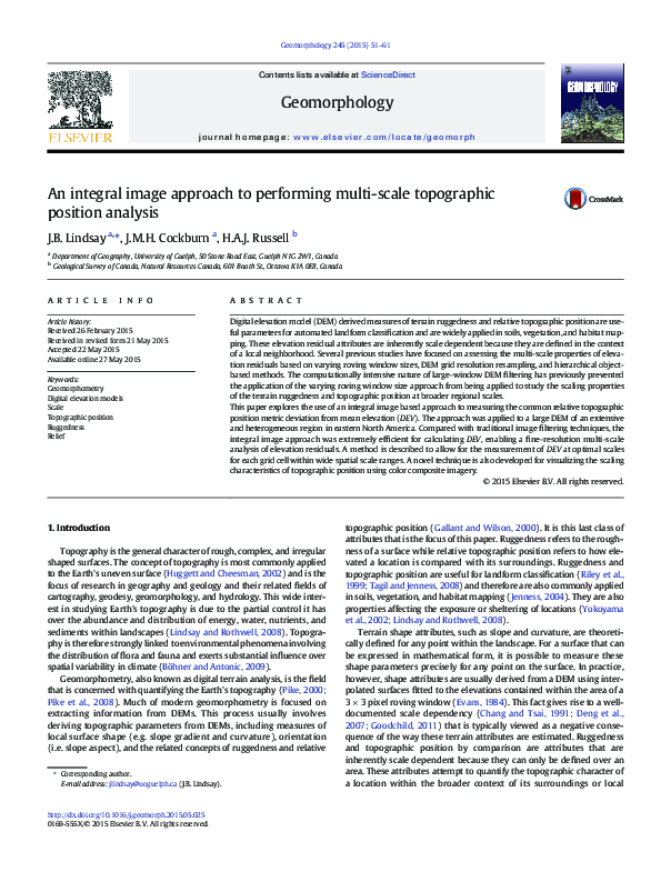(PDF) An integral image approach to performing multi-scale topographic ...