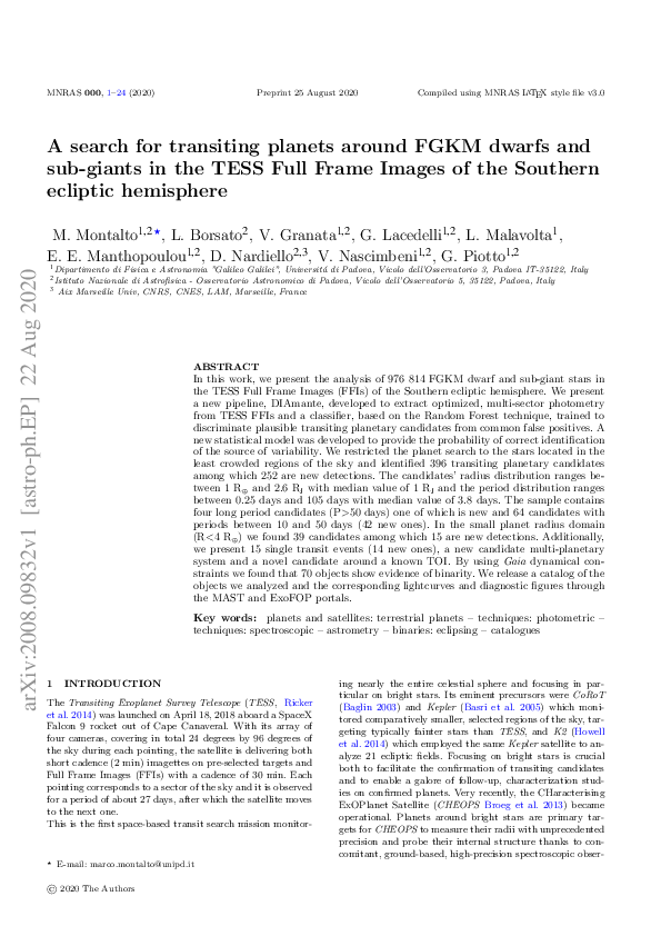 (PDF) A search for transiting planets around FGKM dwarfs and subgiants ...