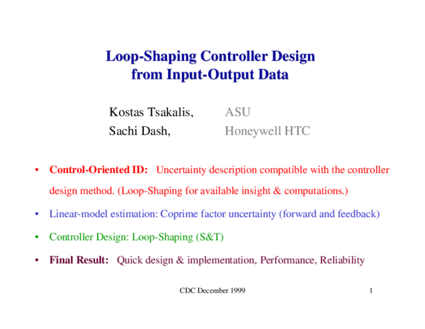 (PDF) Loop-shaping controller design from input-output data ...