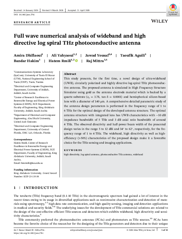 (PDF) Full wave numerical analysis of wideband and high directive log ...