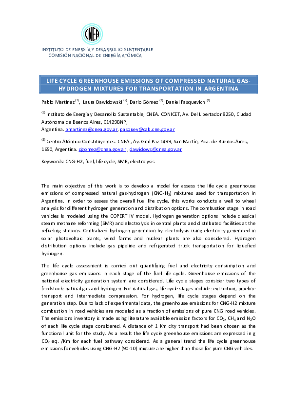 (PDF) Life cycle greenhouse emissions of compressed natural gas ...