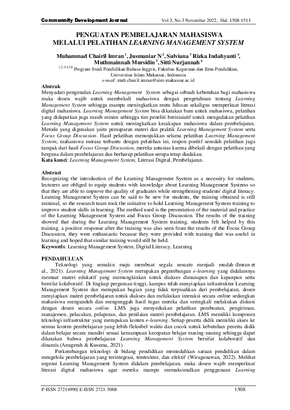 (PDF) Penguatan Pembelajaran Mahasiswa Melalui Pelatihan Learning ...