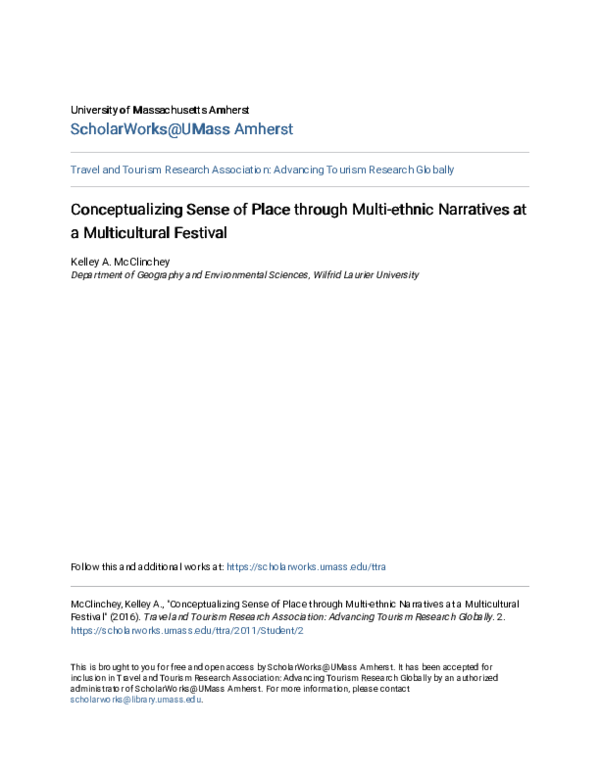 (PDF) Conceptualizing Sense of Place through Multi-ethnic Narratives at ...