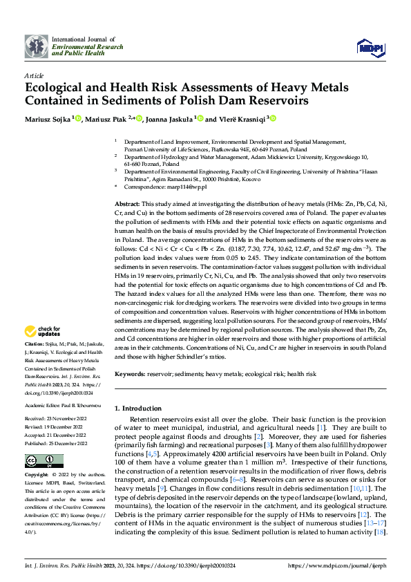 (PDF) Ecological and Health Risk Assessments of Heavy Metals Contained ...