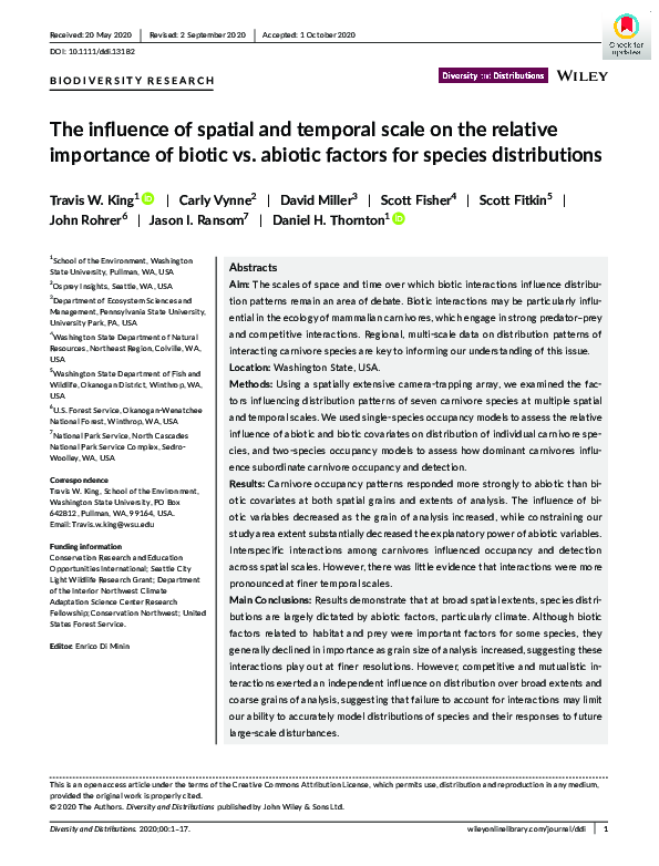 (PDF) The influence of spatial and temporal scale on the relative ...