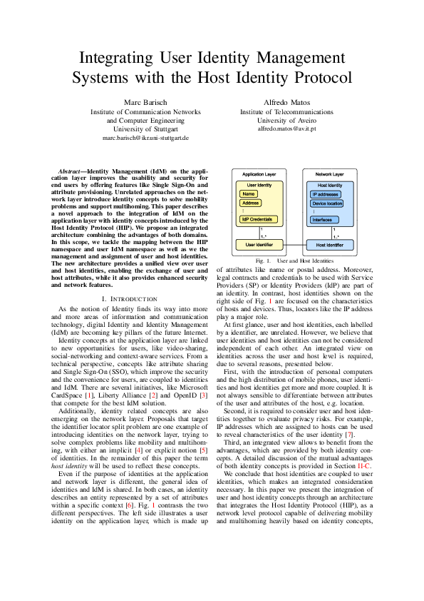 (PDF) Integrating User Identity Management Systems with the Host ...