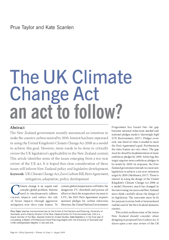 (PDF) The UK Climate Change Act