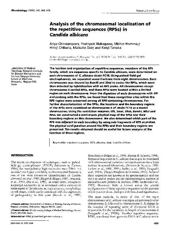 (PDF) Analysis of the chromosomal localization of the repetitive ...