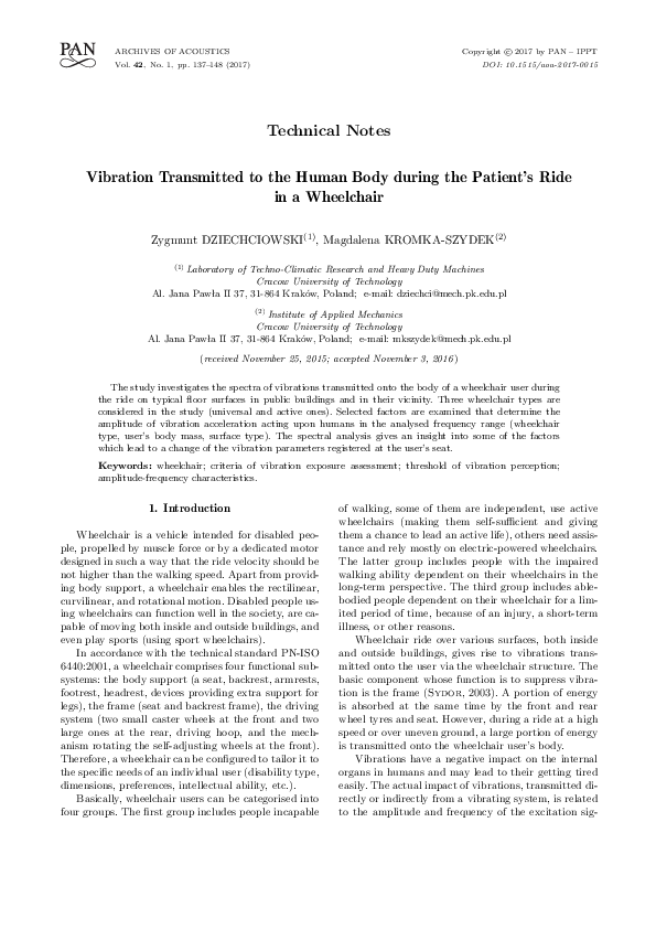 (PDF) Vibration Transmitted to the Human Body during the Patient’s Ride ...