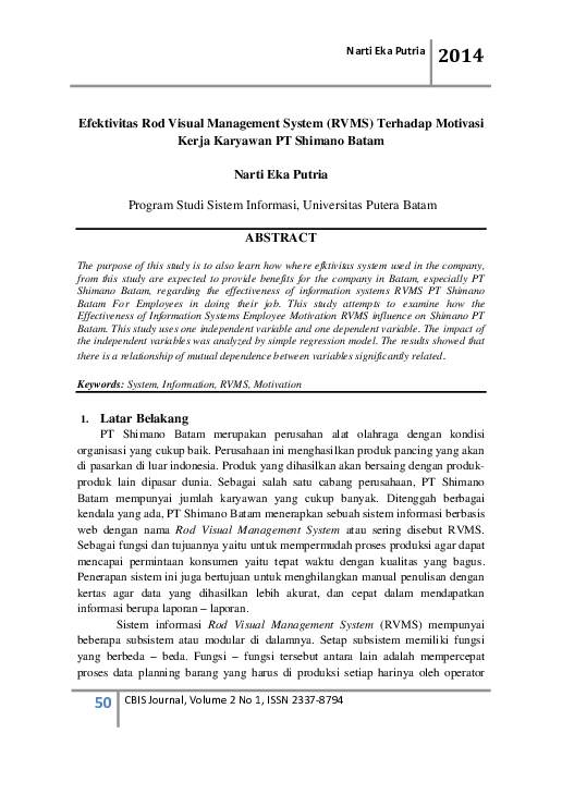 (PDF) Efektivitas Rod Visual Management System (RVMS) Terhadap Motivasi