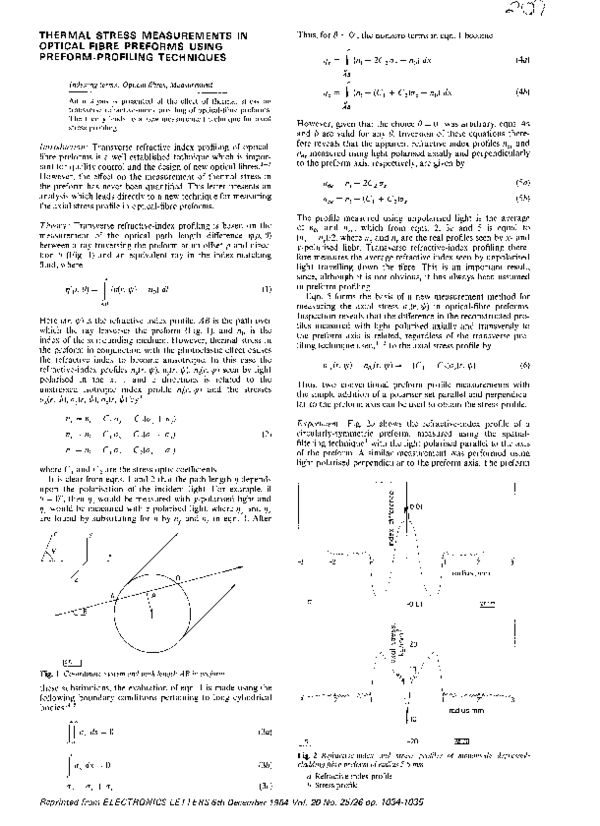 (PDF) Thermal stress measurements in optical-fibre preforms using ...