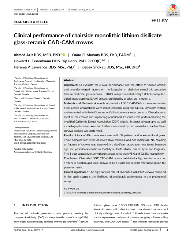 (PDF) Clinical performance of chairside monolithic lithium disilicate ...