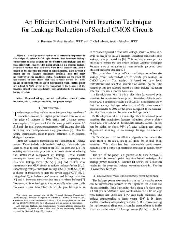 (PDF) An efficient control point insertion technique for leakage ...