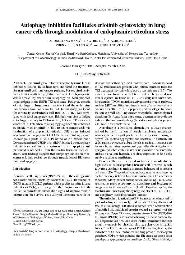 (PDF) Autophagy inhibition facilitates erlotinib cytotoxicity in lung ...