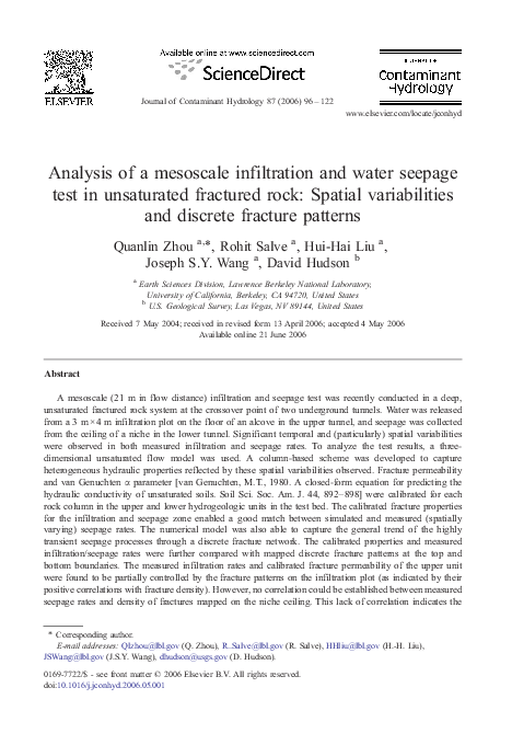 (PDF) Analysis of a mesoscale infiltration and water seepage test in ...