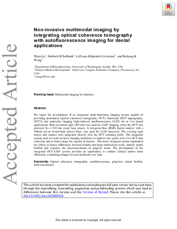 (PDF) Noninvasive multimodal imaging by integrating optical coherence ...