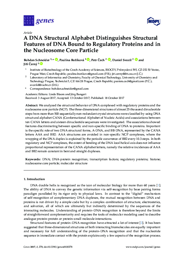 (PDF) A DNA Structural Alphabet Distinguishes Structural Features of ...