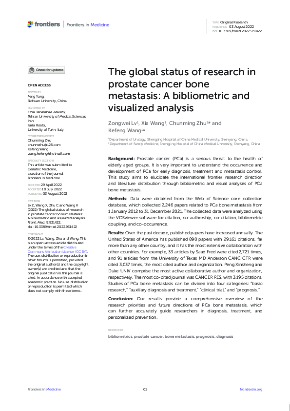 (PDF) The global status of research in prostate cancer bone metastasis ...