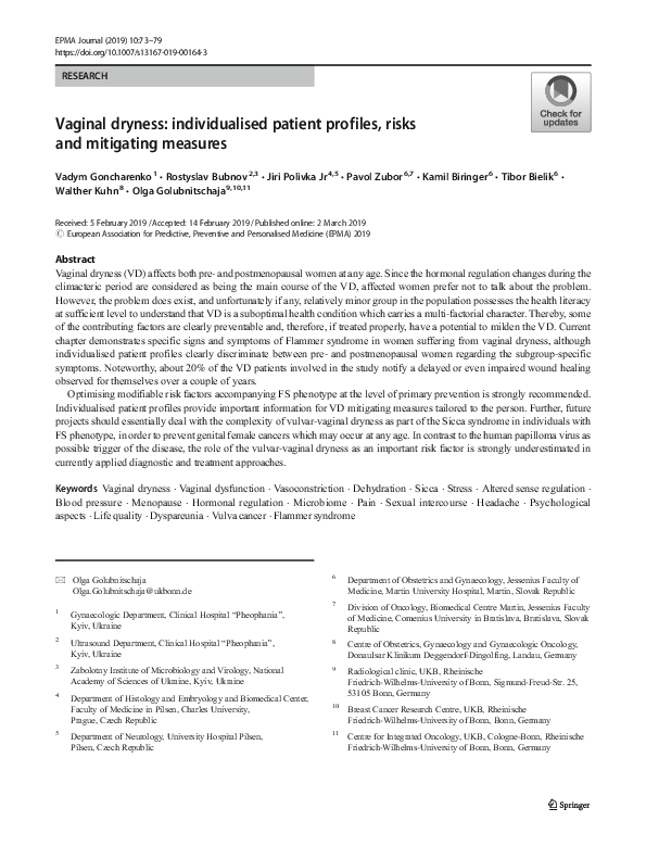 (PDF) Vaginal dryness individualised patient profiles, risks and