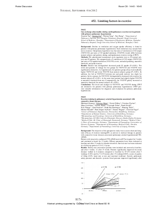 (PDF) Limiting factors in exercise P 4432 Gas exchange abnormality ...