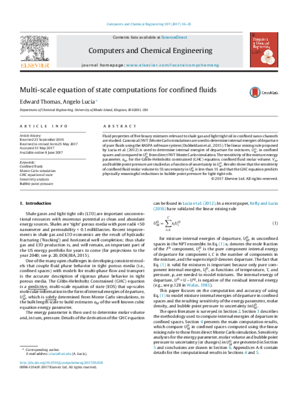 (PDF) Multi-scale equation of state computations for confined fluids