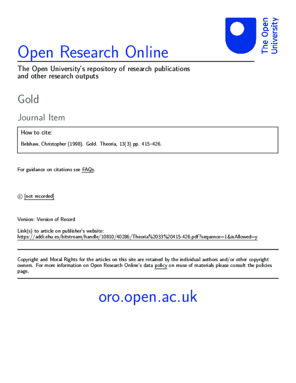 (PDF) Gold