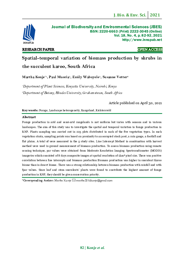 (PDF) Spatial-temporal variation of biomass production by shrubs in the ...