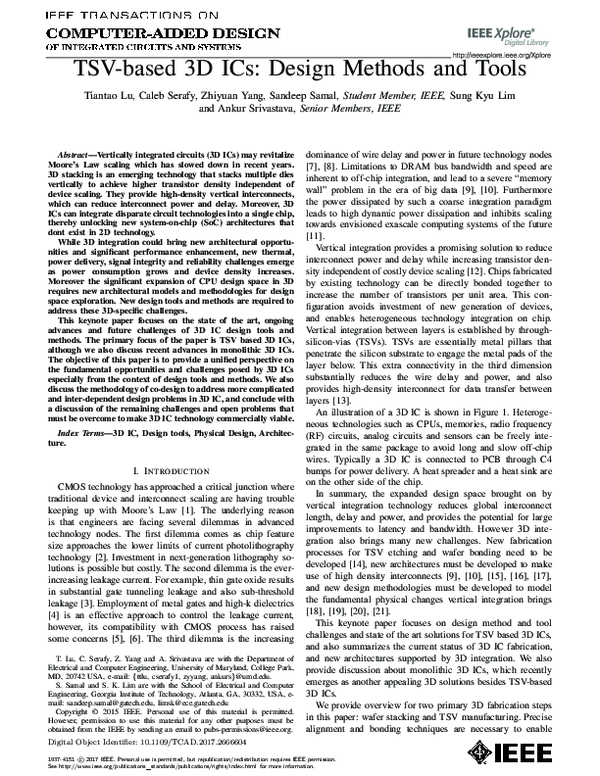 (PDF) TSV-Based 3-D ICs: Design Methods and Tools
