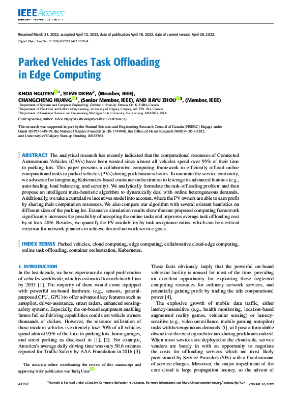 (PDF) Parked Vehicles Task Offloading in Edge Computing