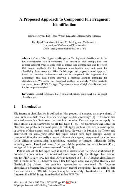 (PDF) A Proposed Approach to Compound File Fragment Identification