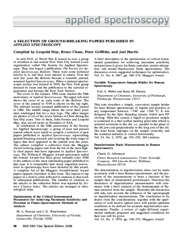 (PDF) A Selection of Ground-Breaking Papers Published in Applied ...