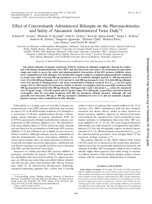 (PDF) Effect of Concomitantly Administered Rifampin on the ...