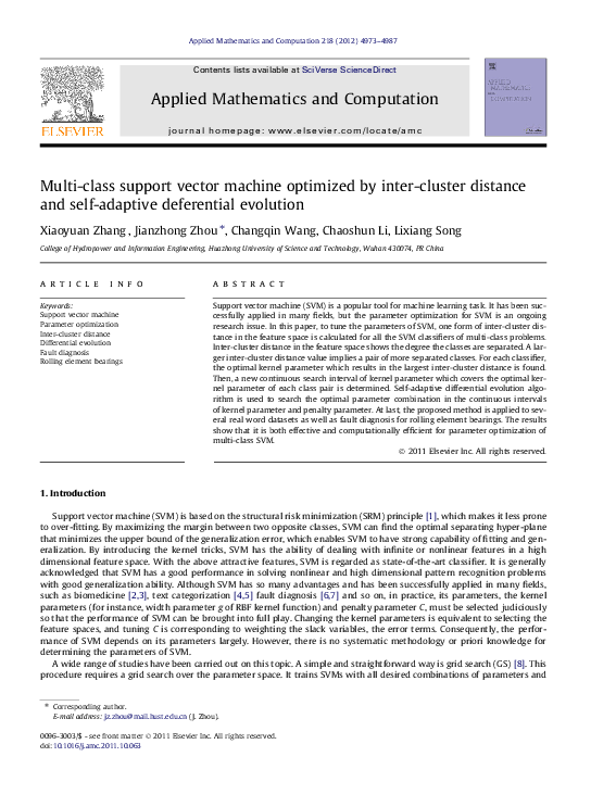(PDF) Multi-class support vector machine optimized by inter-cluster ...