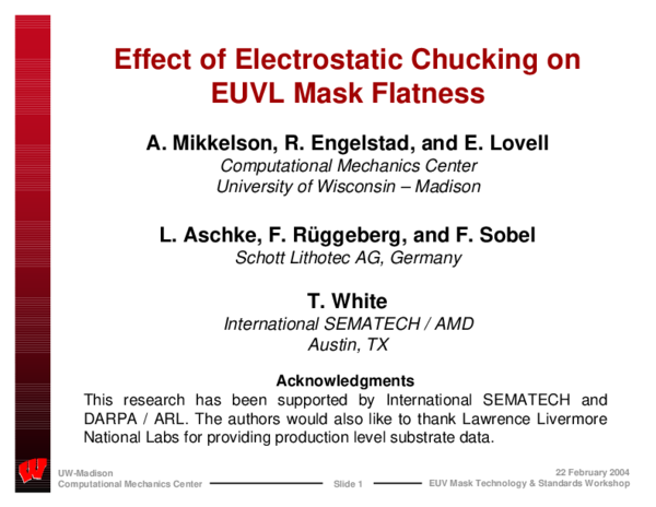 (PDF) Effect of electrostatic chucking on EUVL mask flatness