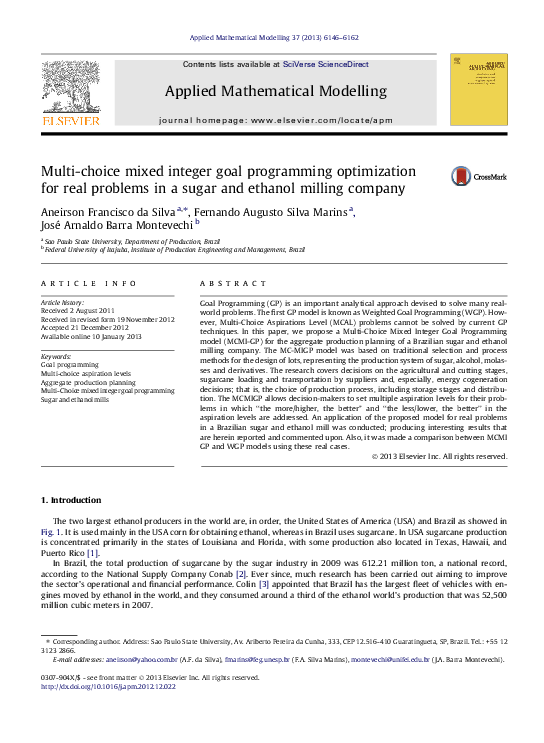 (PDF) Multi-choice mixed integer goal programming optimization for real ...