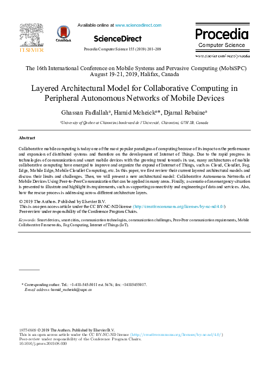 (PDF) Layered Architectural Model for Collaborative Computing in ...