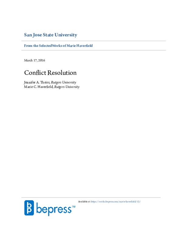 (PDF) Conflict Resolution