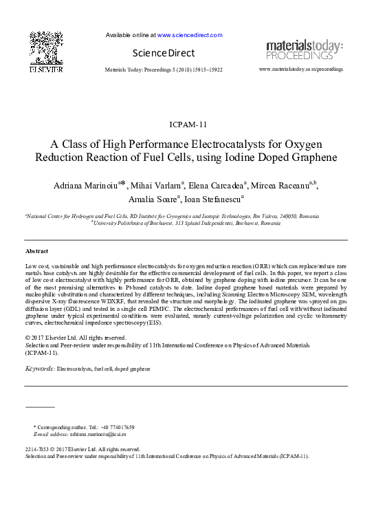 (PDF) A Class of High Performance Electrocatalysts for Oxygen Reduction ...