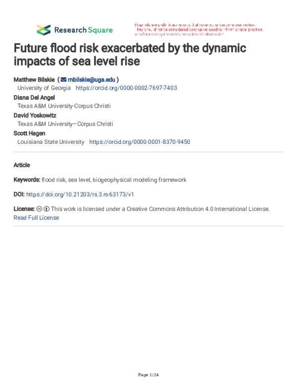 (PDF) Future flood risk exacerbated by the dynamic impacts of sea level ...