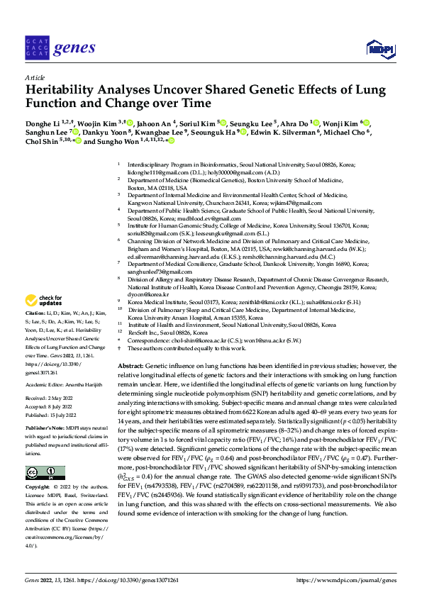 (PDF) Heritability Analyses Uncover Shared Genetic Effects of Lung ...