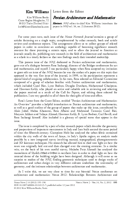 (PDF) Persian Architecture and Mathematics