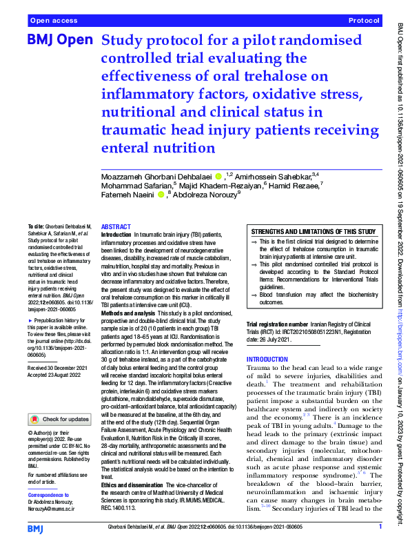 (PDF) Study protocol for a pilot randomised controlled trial evaluating ...