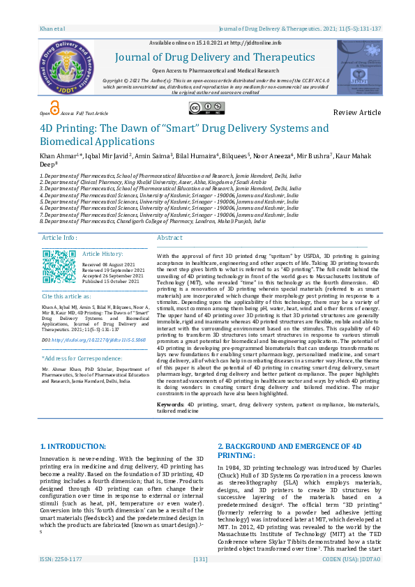 (PDF) Journal of Drug Delivery and Therapeutics