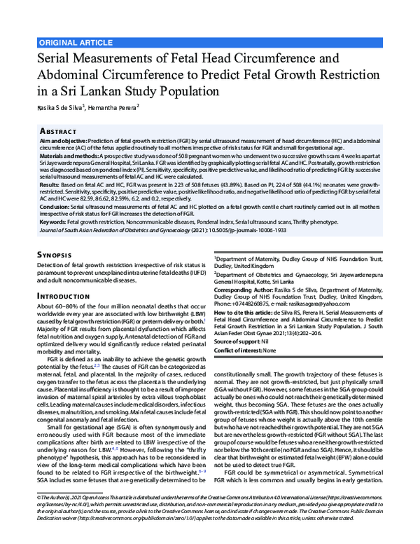 (PDF) Serial Measurements of Fetal Head Circumference and Abdominal ...