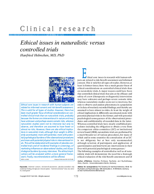 (PDF) Clinical research Ethical