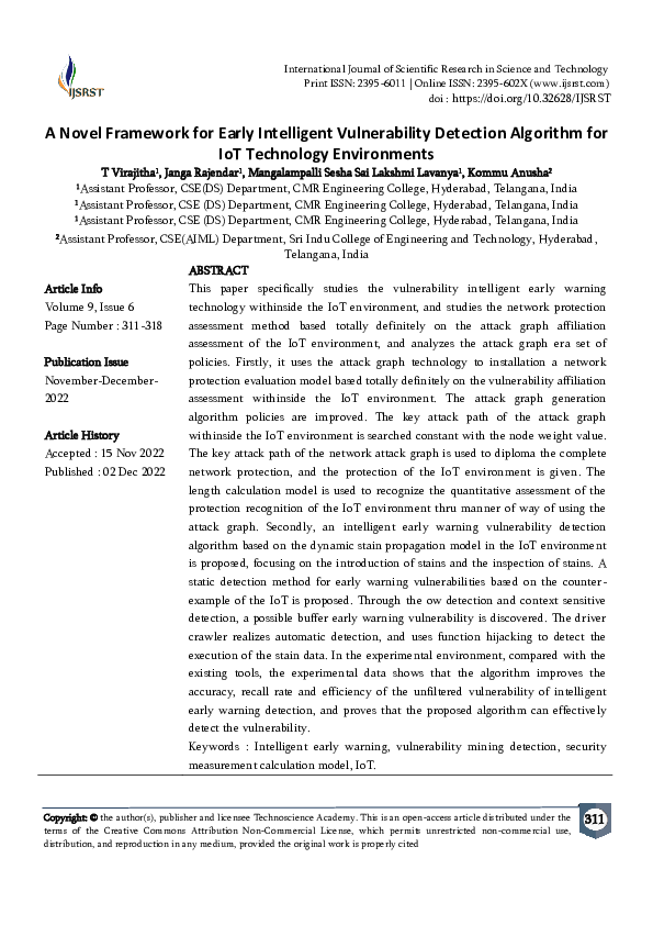 (PDF) A Novel Framework for Early Intelligent Vulnerability Detection ...