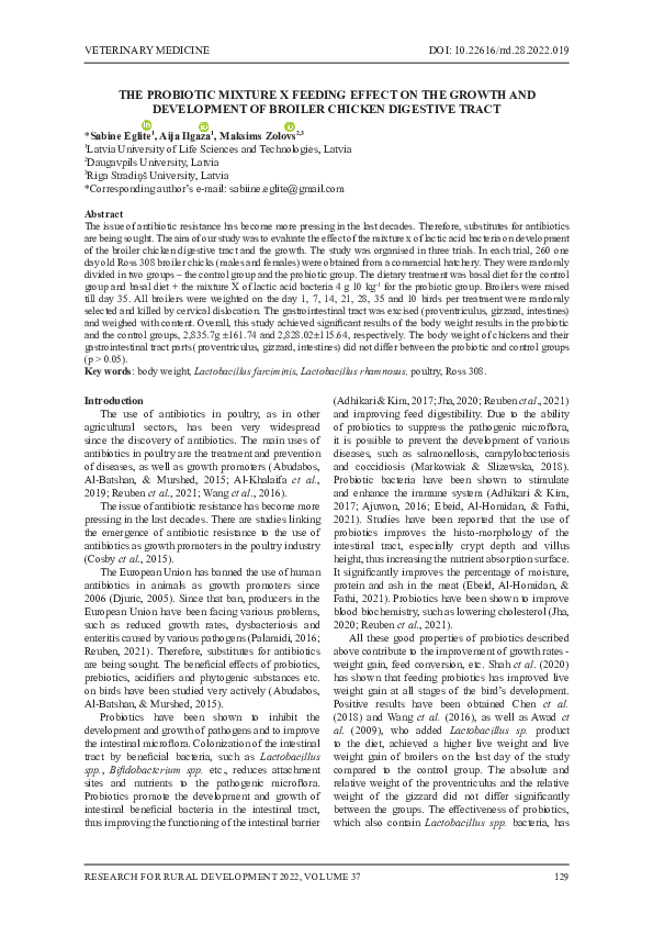(PDF) The probiotic mixture X feeding effect on the growth and ...